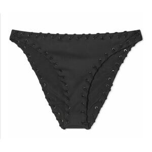 Good American Lace-Up Bikini Bottoms Black 5XL NWT